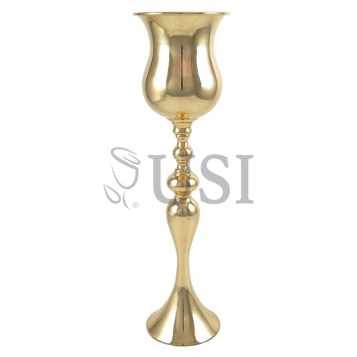 Hurricane Mermaid Vase Centerpiece, 20.25in, Gold