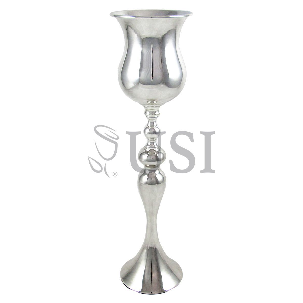 Hurricane Mermaid Vase Centerpiece, 20.25in, Silver