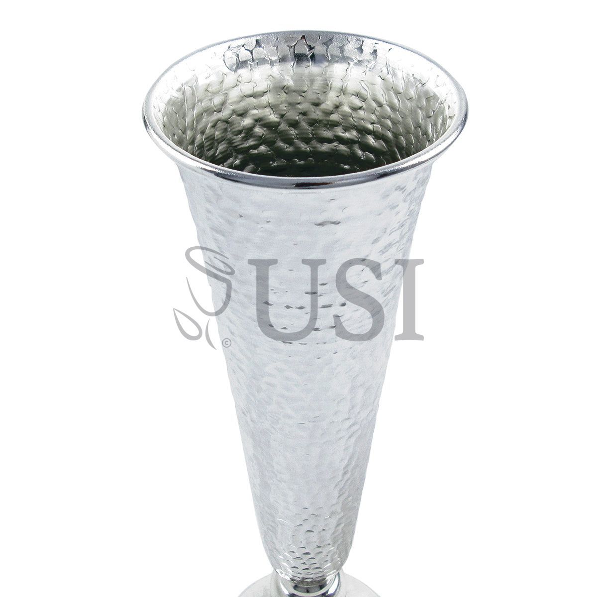 Metal Hammered Vase Centerpiece, 16in, Silver