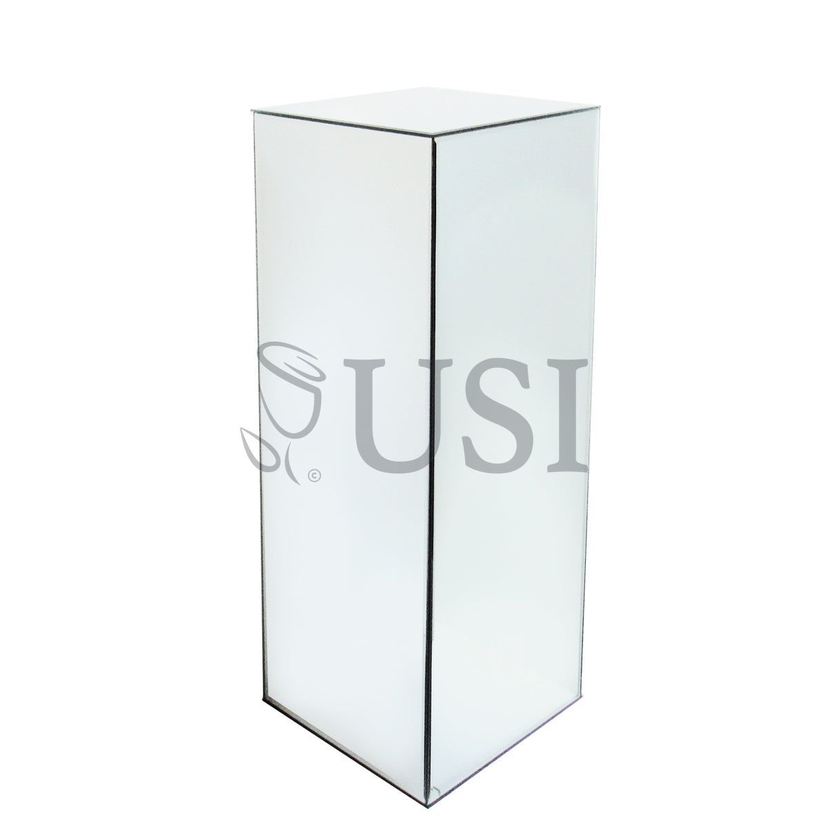 Mirror Block Display Column Pedestal, 31.5x12in, Clear