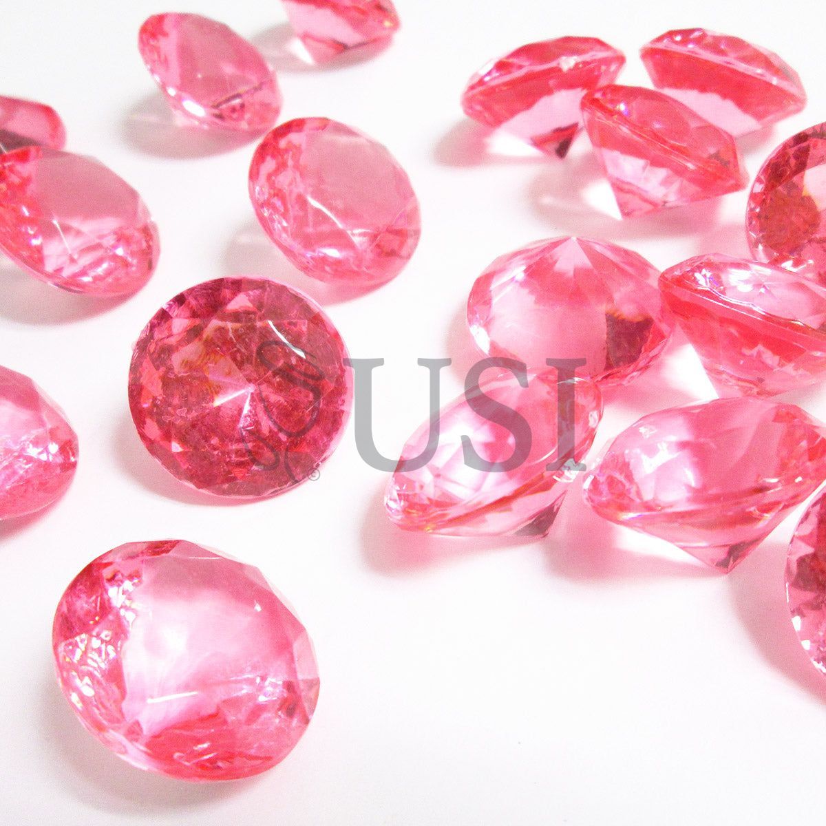 Large Acrylic Diamonds in Bag, Coral