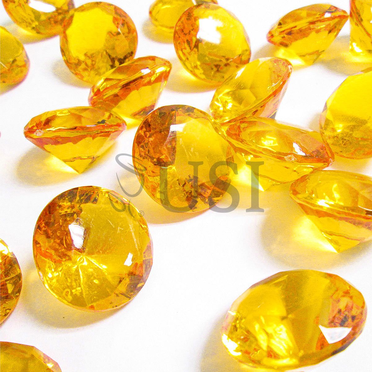 Large Acrylic Diamonds in Bag, Gold