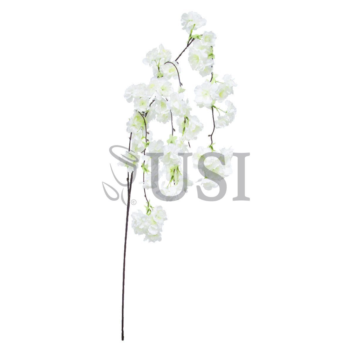 Hanging Japanese Cherry Blossom Stem, 51in, Cream White