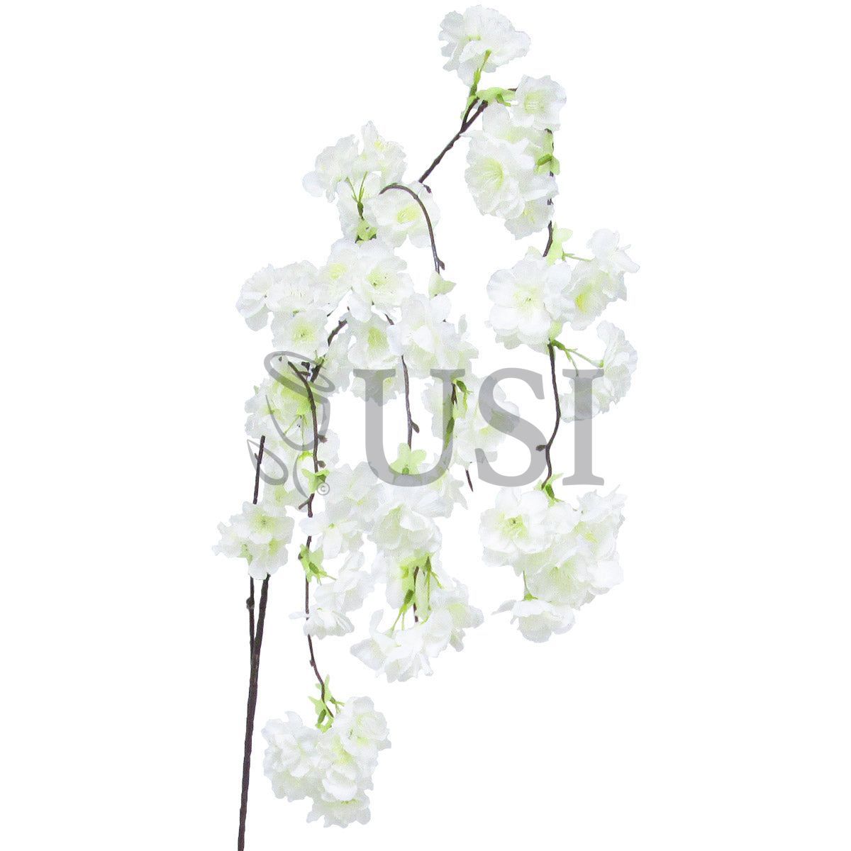 Hanging Japanese Cherry Blossom Stem, 51in, Cream White