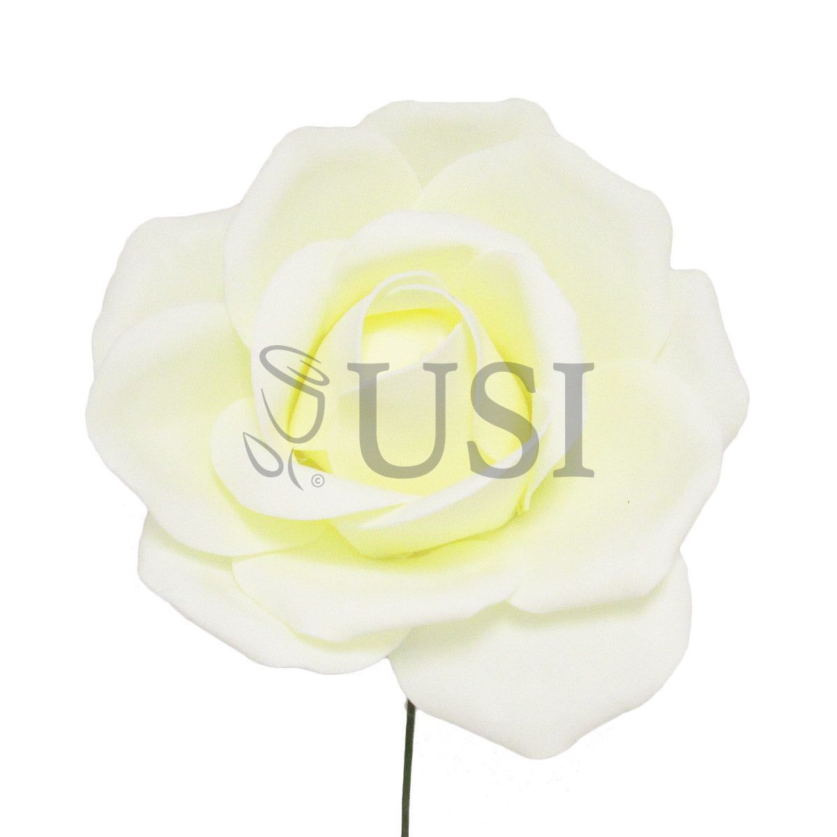 Giant Foam Rose, 12in, Cream White (5 size options)