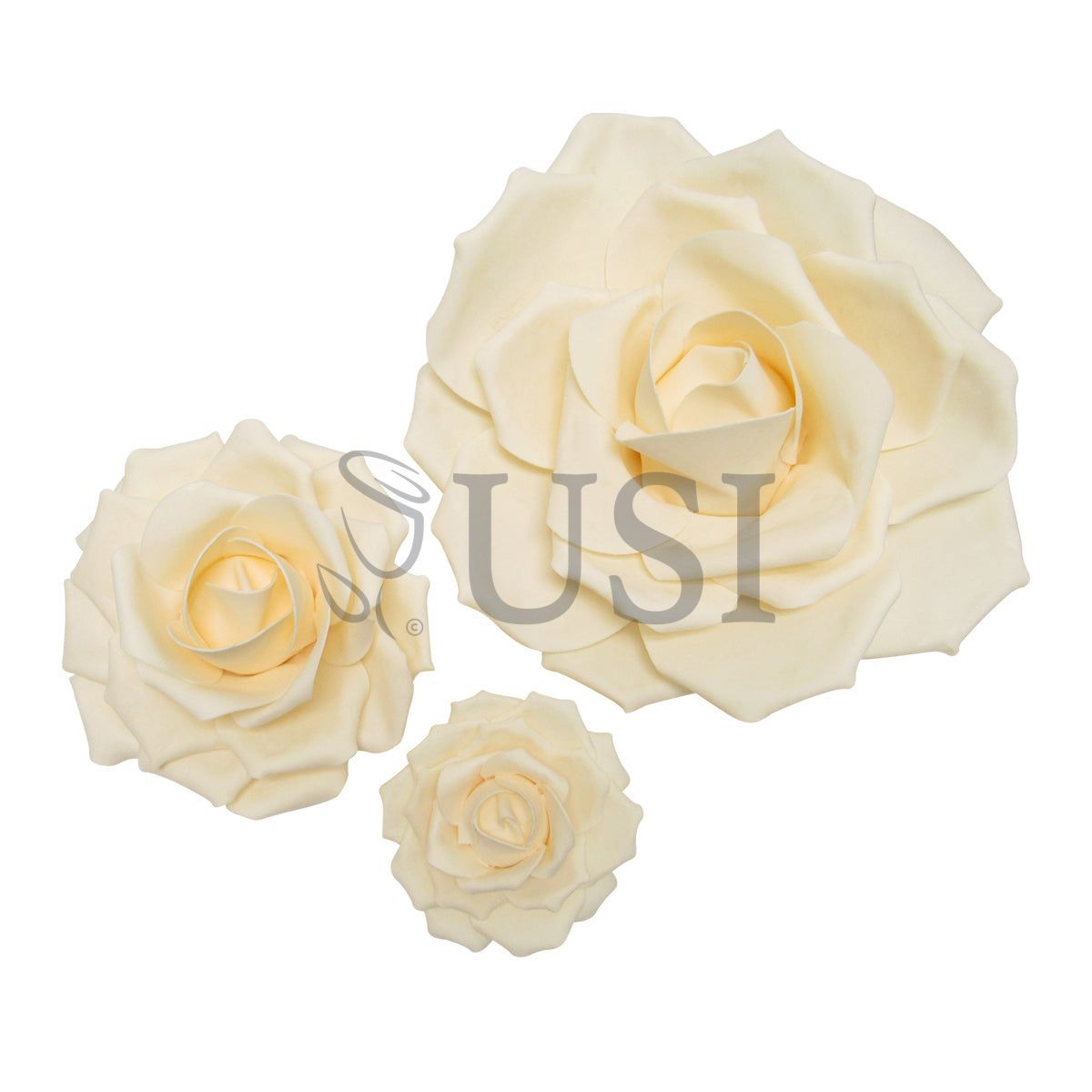 Giant Foam Rose Set of 3, 16-10-6in, Nude
