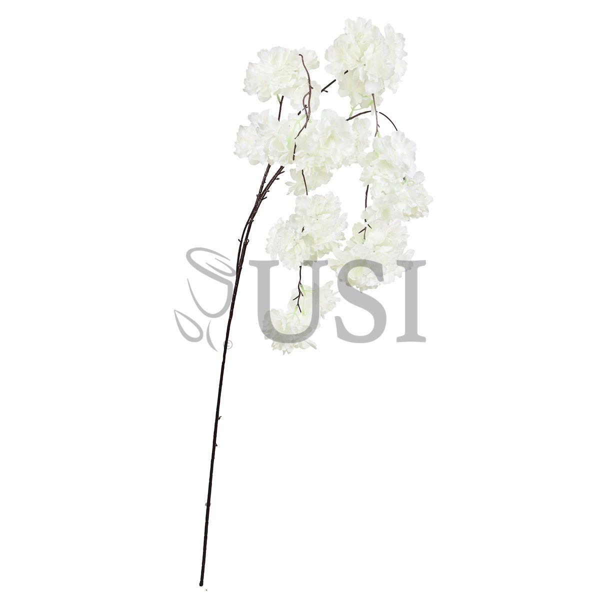 Hanging Cherry Blossom Spray Triple Bloom, 58in, Cream White