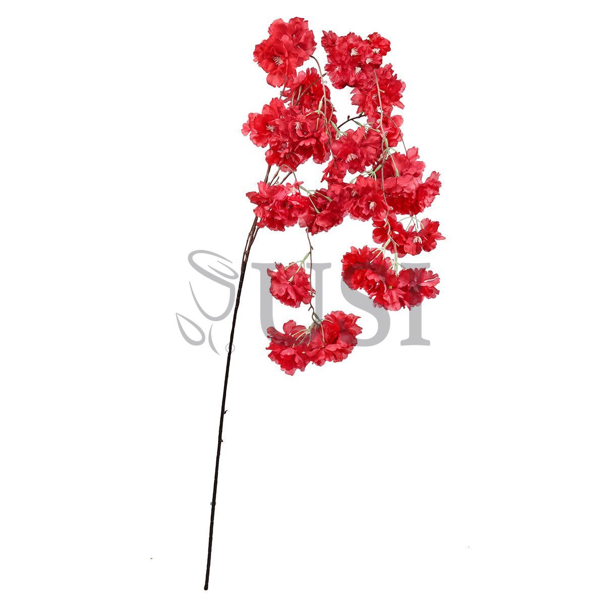 Hanging Cherry Blossom Spray Triple Bloom, 58in, Red