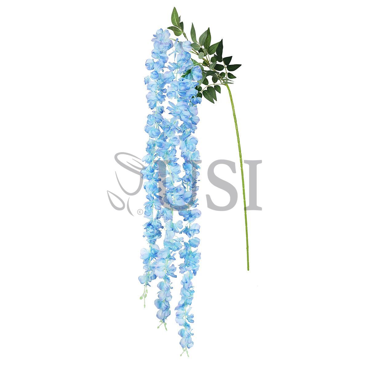 Wisteria Hanging Flower Cluster Spray x3, 66in, Blue