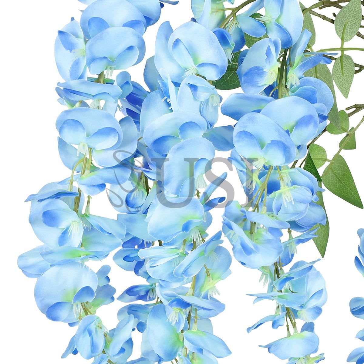 Japanese Wisteria Hanging Flower Spray x6, 44in, Blue