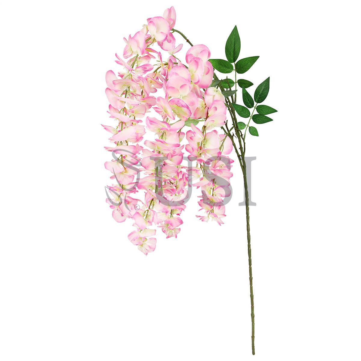 Japanese Wisteria Hanging Flower Spray x6, 44in, Cream Pink