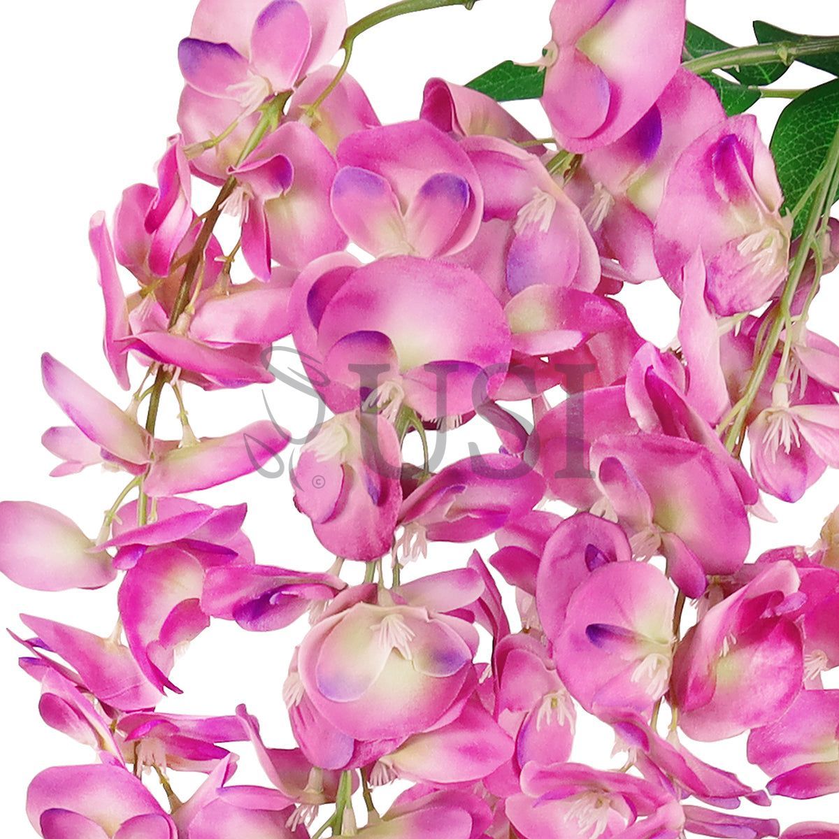 Japanese Wisteria Hanging Flower Spray x6, 44in, Fuchsia