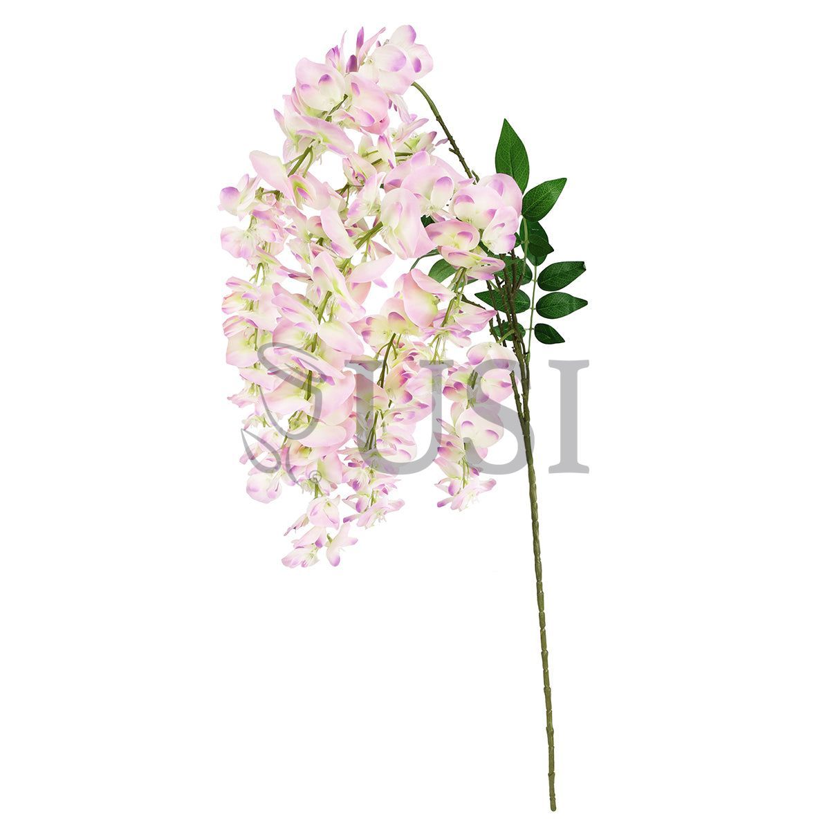 Japanese Wisteria Hanging Flower Spray x6, 44in, Lavender Cream