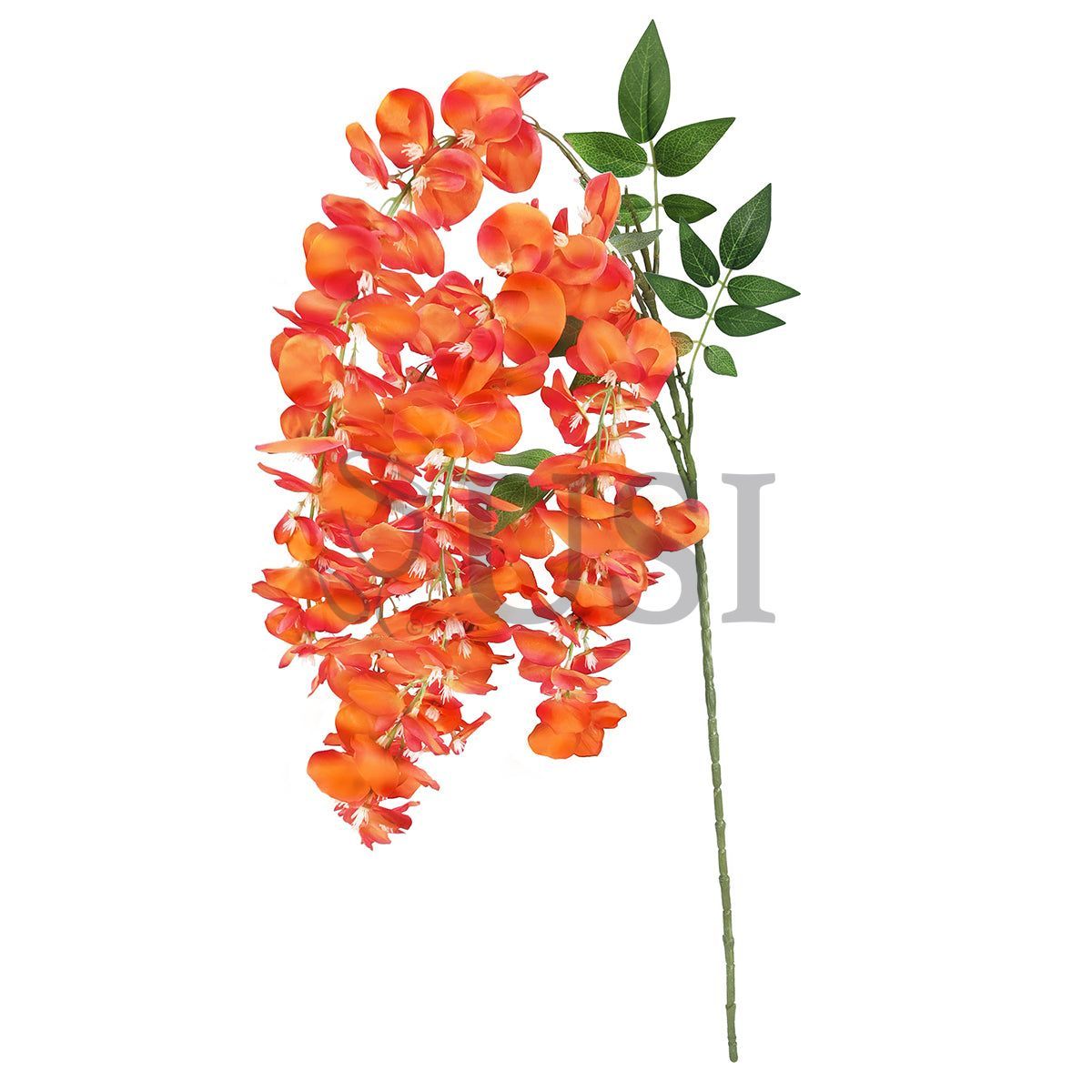 Japanese Wisteria Hanging Flower Spray x6, 44in, Orange