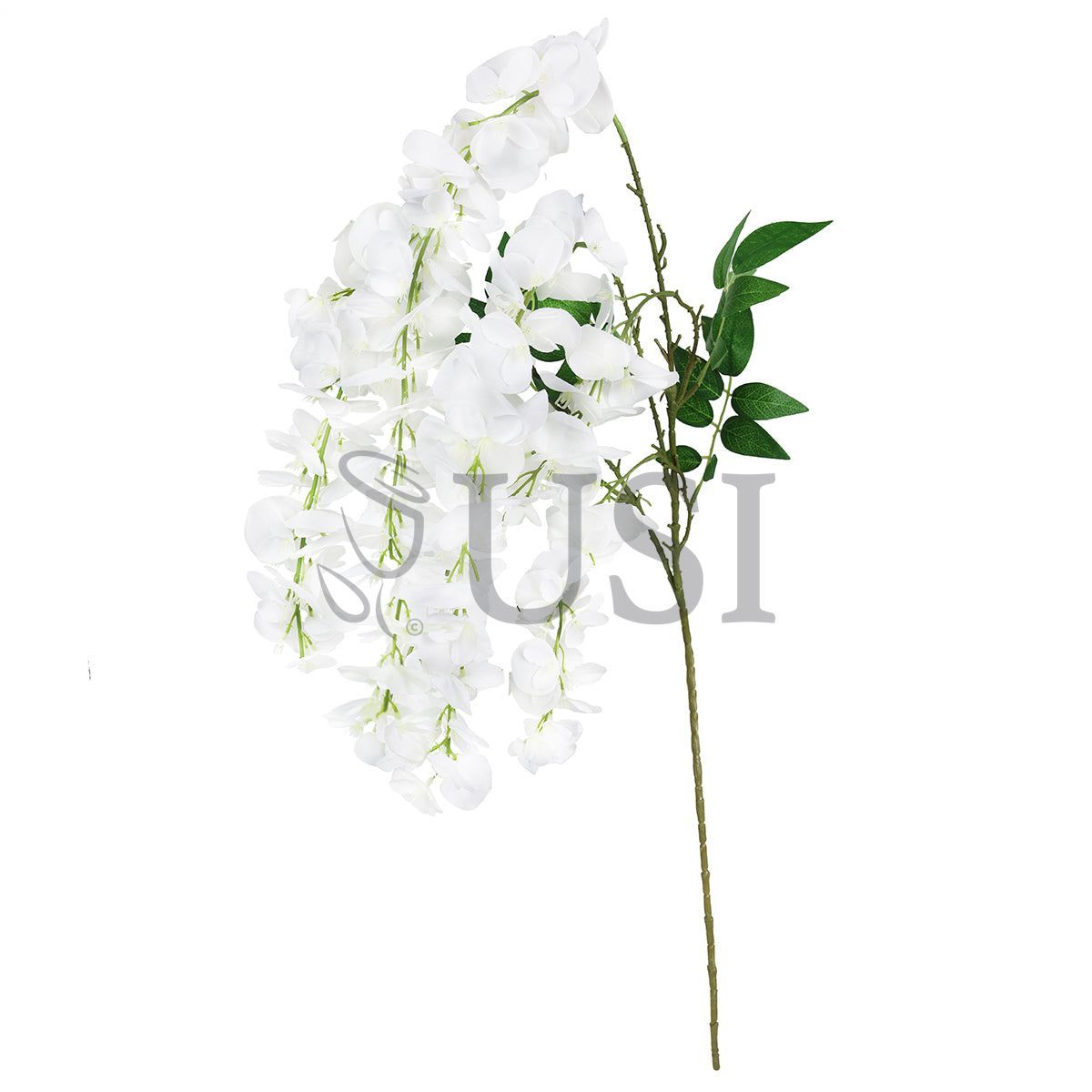 Japanese Wisteria Hanging Flower Spray x6, 44in, White