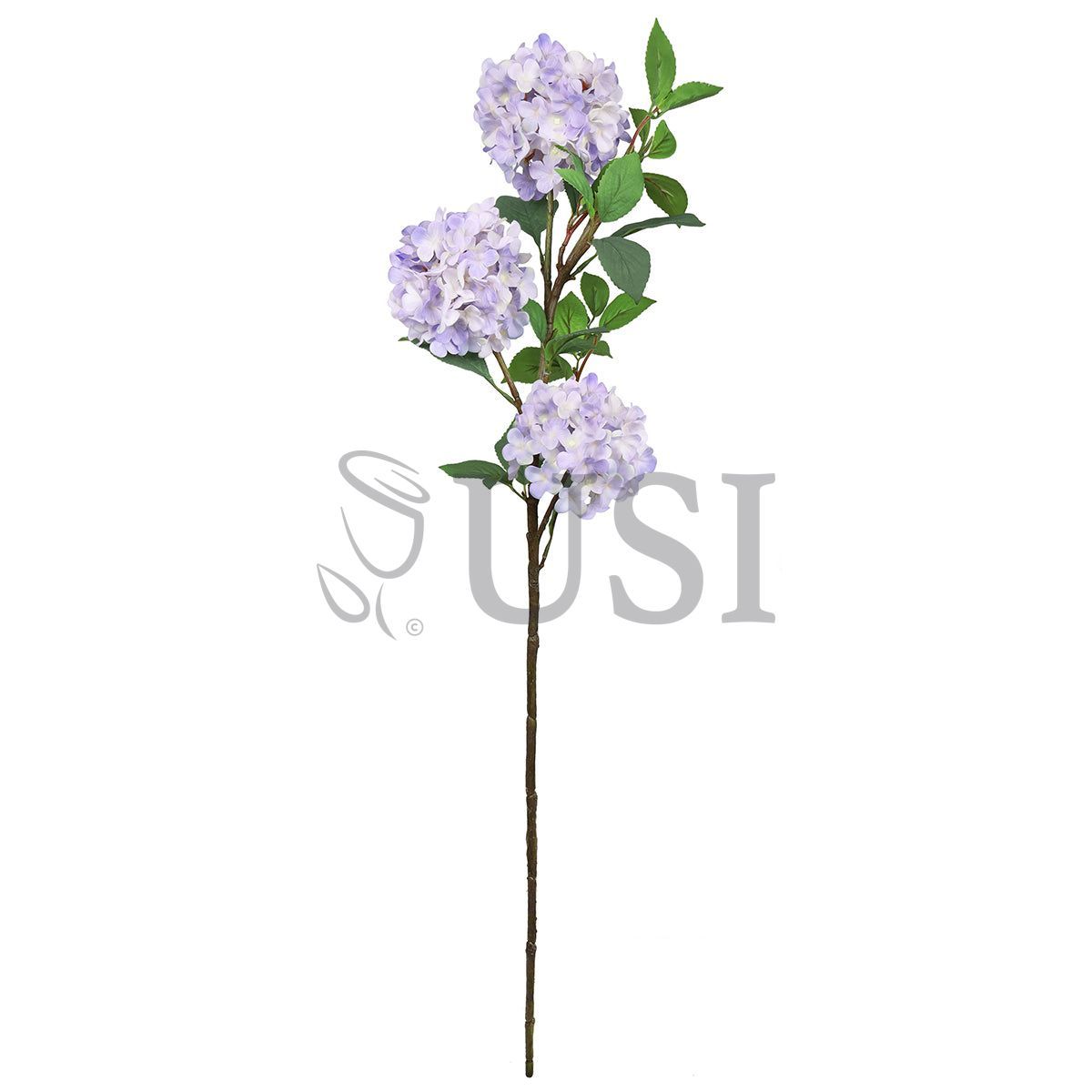 Grand Hydrangea Flower Spray x3, 38in, Light Purple