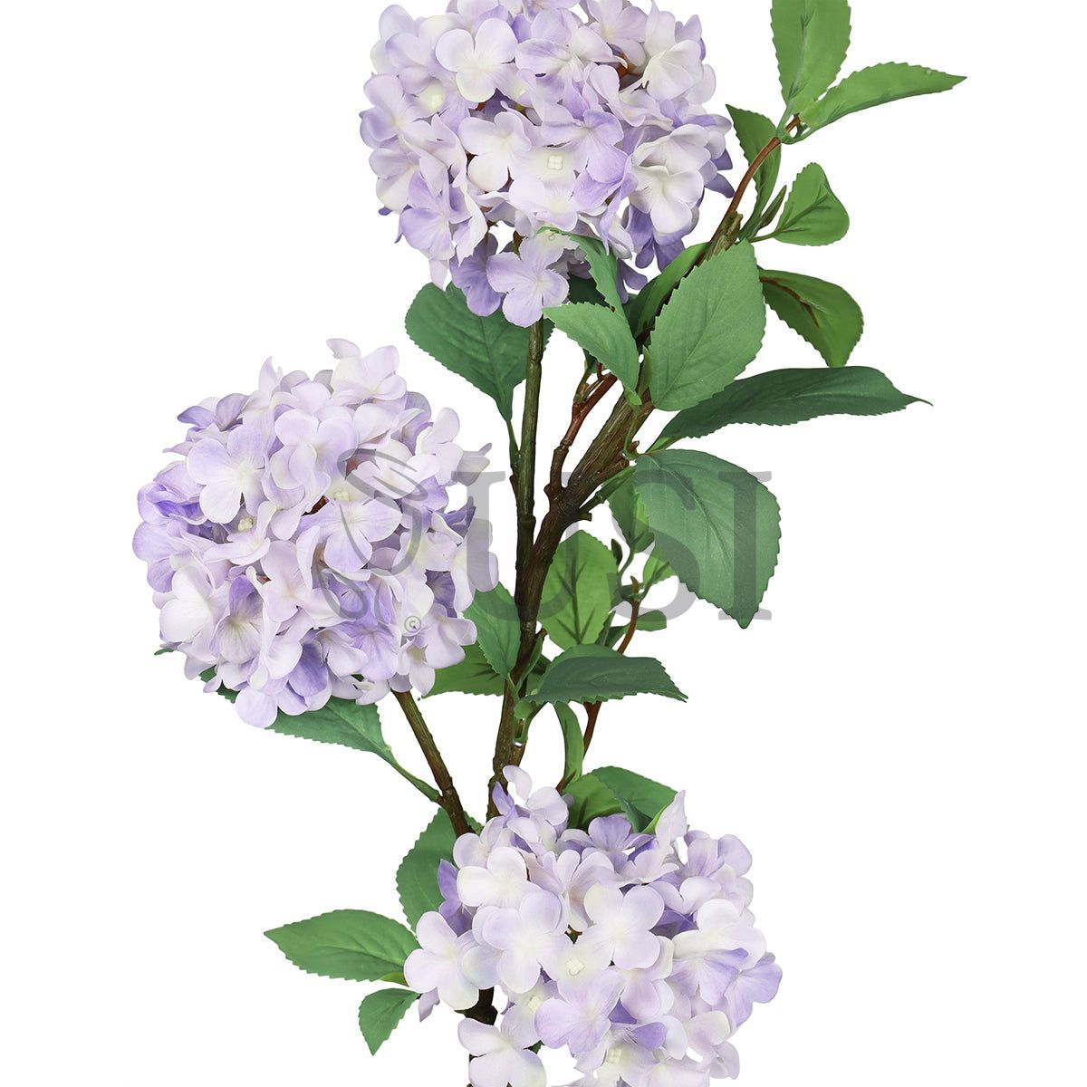 Grand Hydrangea Flower Spray x3, 38in, Light Purple