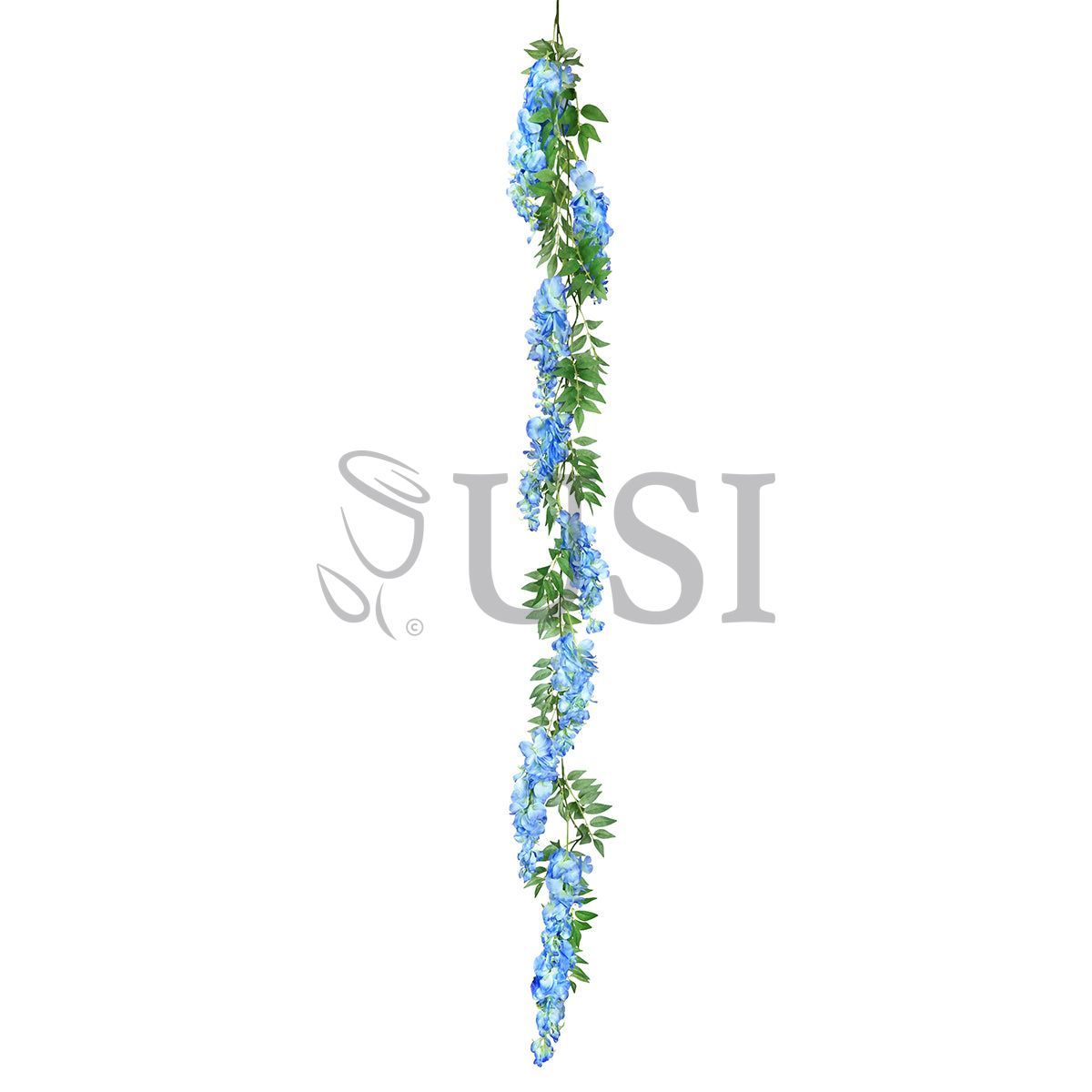 Wisteria Hanging Flower Garland x9, 6ft, Blue