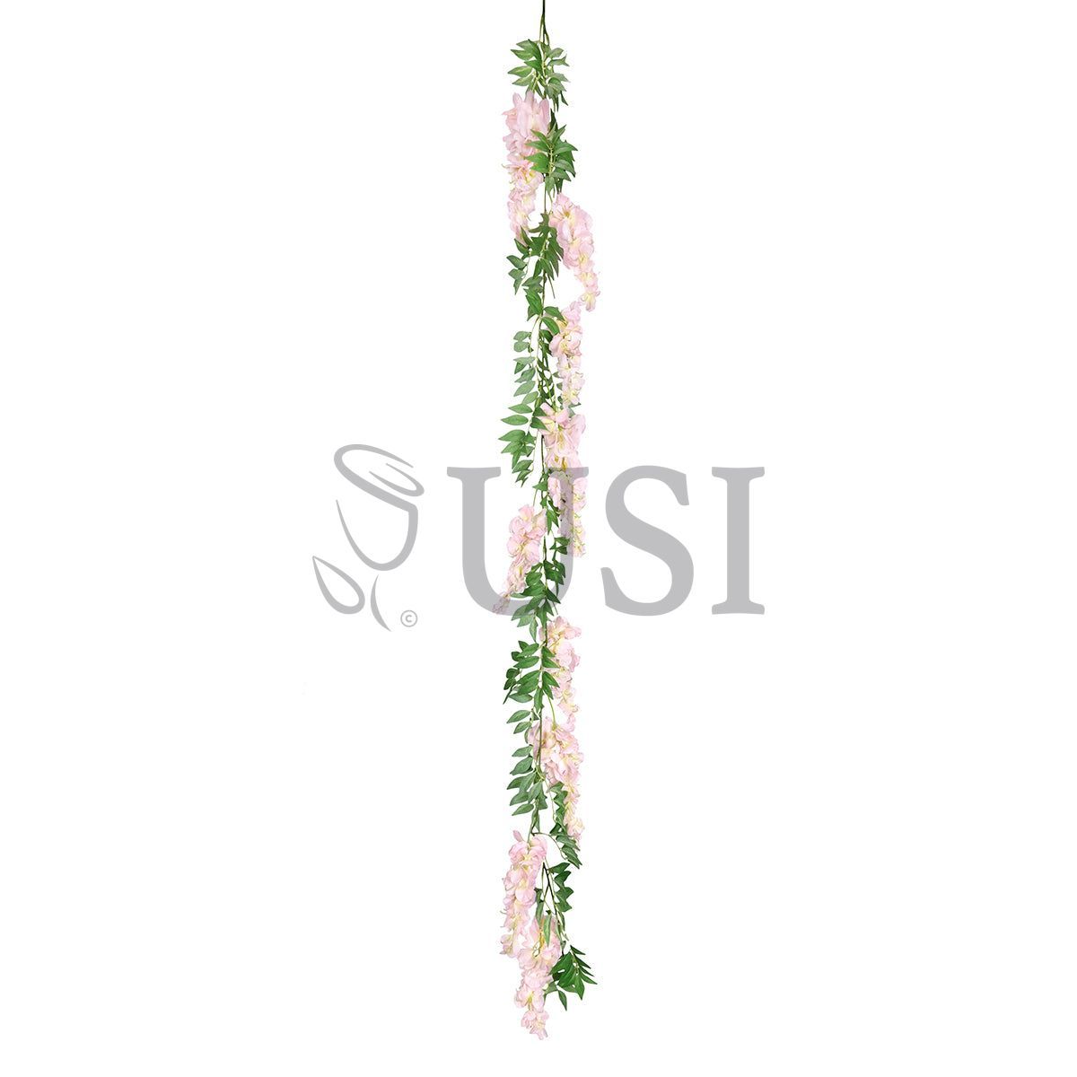 Wisteria Hanging Flower Garland x9, 6ft, Blush Pink