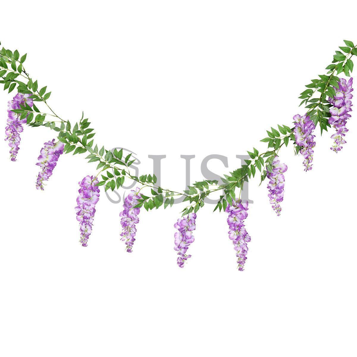 Wisteria Hanging Flower Garland x9, 6ft, Lavender