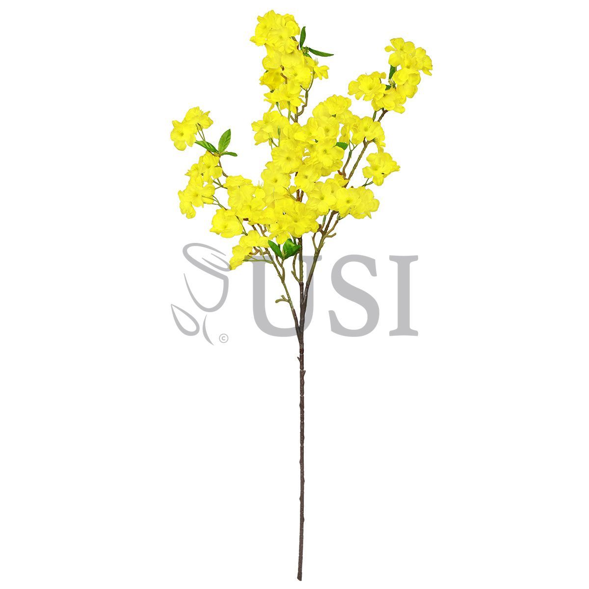 Spring Cherry Blossom Flower Spray, 40in, Yellow