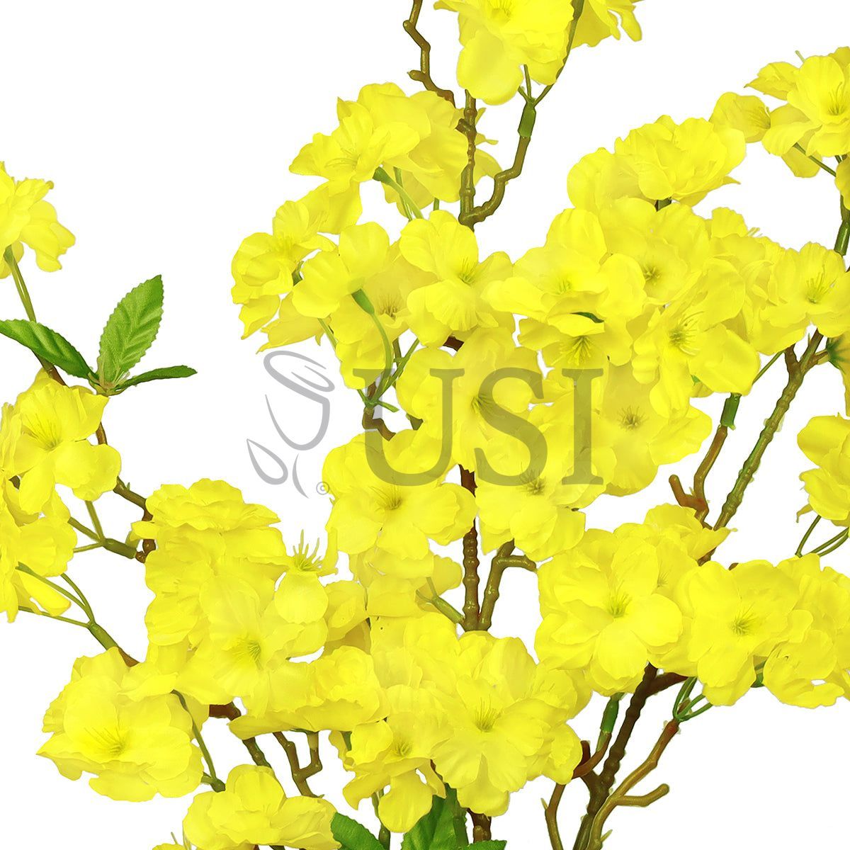 Spring Cherry Blossom Flower Spray, 40in, Yellow