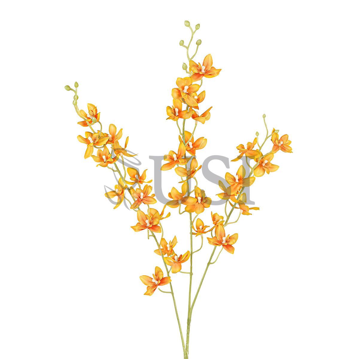 Petite Dendrobium Orchid Flower Spray x3, 34in, Orange