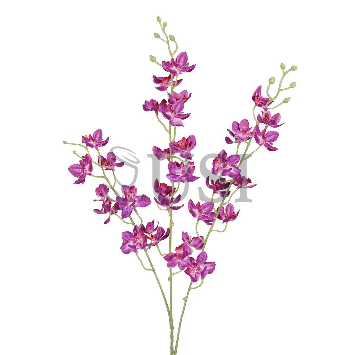 Petite Dendrobium Orchid Flower Spray x3, 34in, Purple Fuchsia