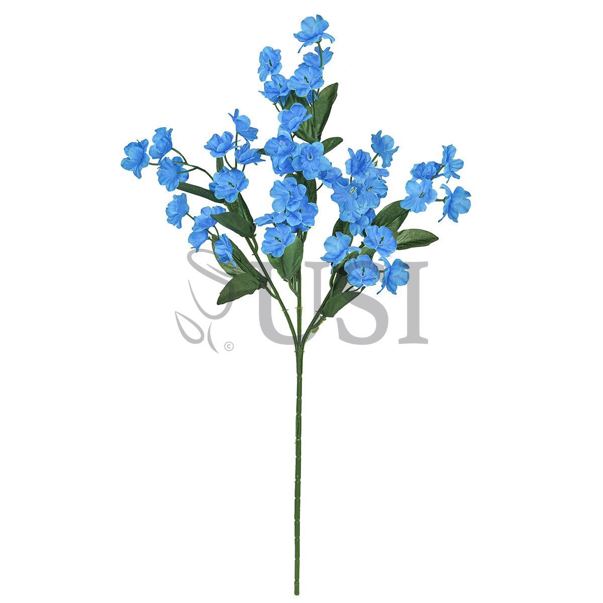 Standard Double Ruffle Baby's Breath Gypsophila Flower Spray, 18in, Blue