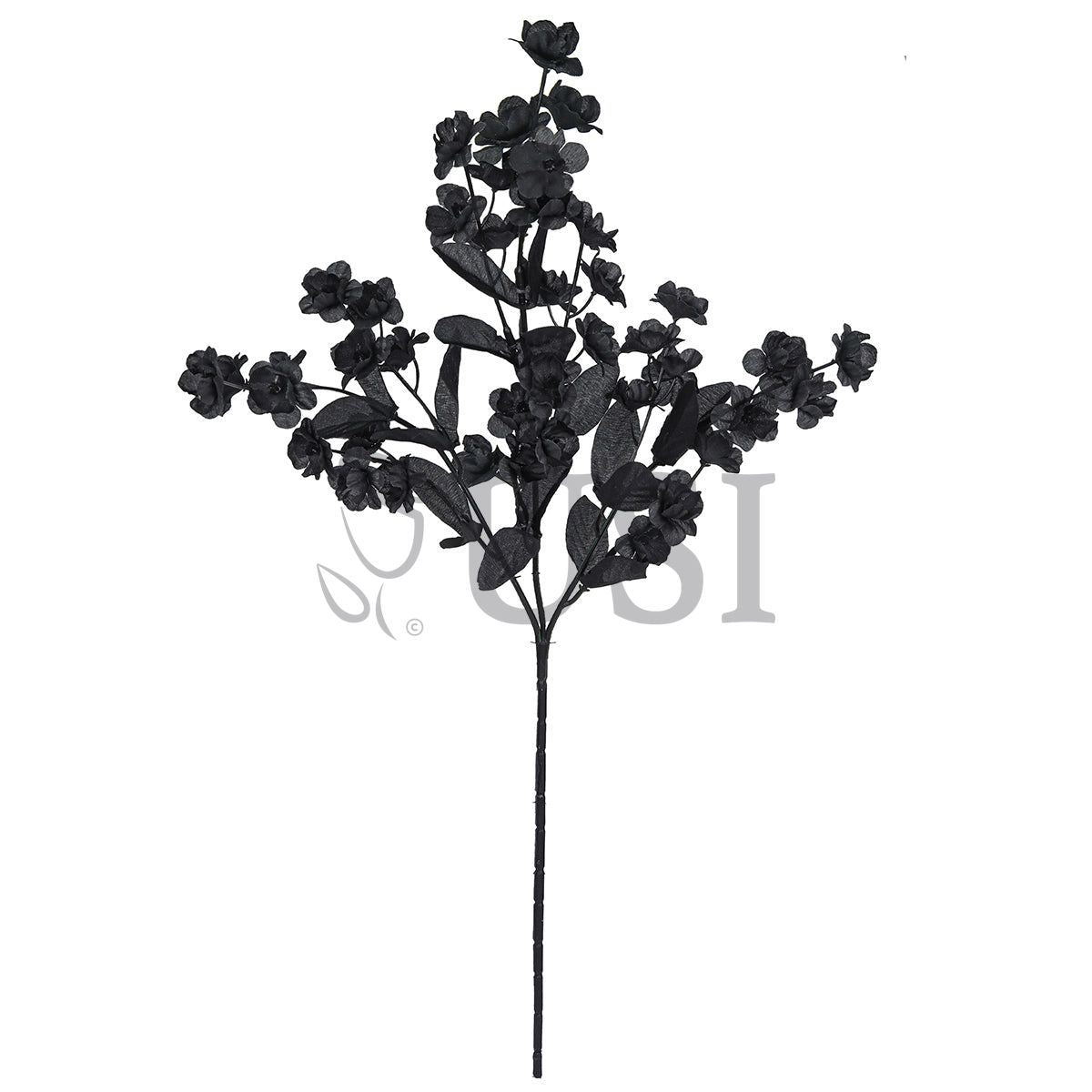 Standard Double Ruffle Baby's Breath Gypsophila Flower Spray, 18in, Black