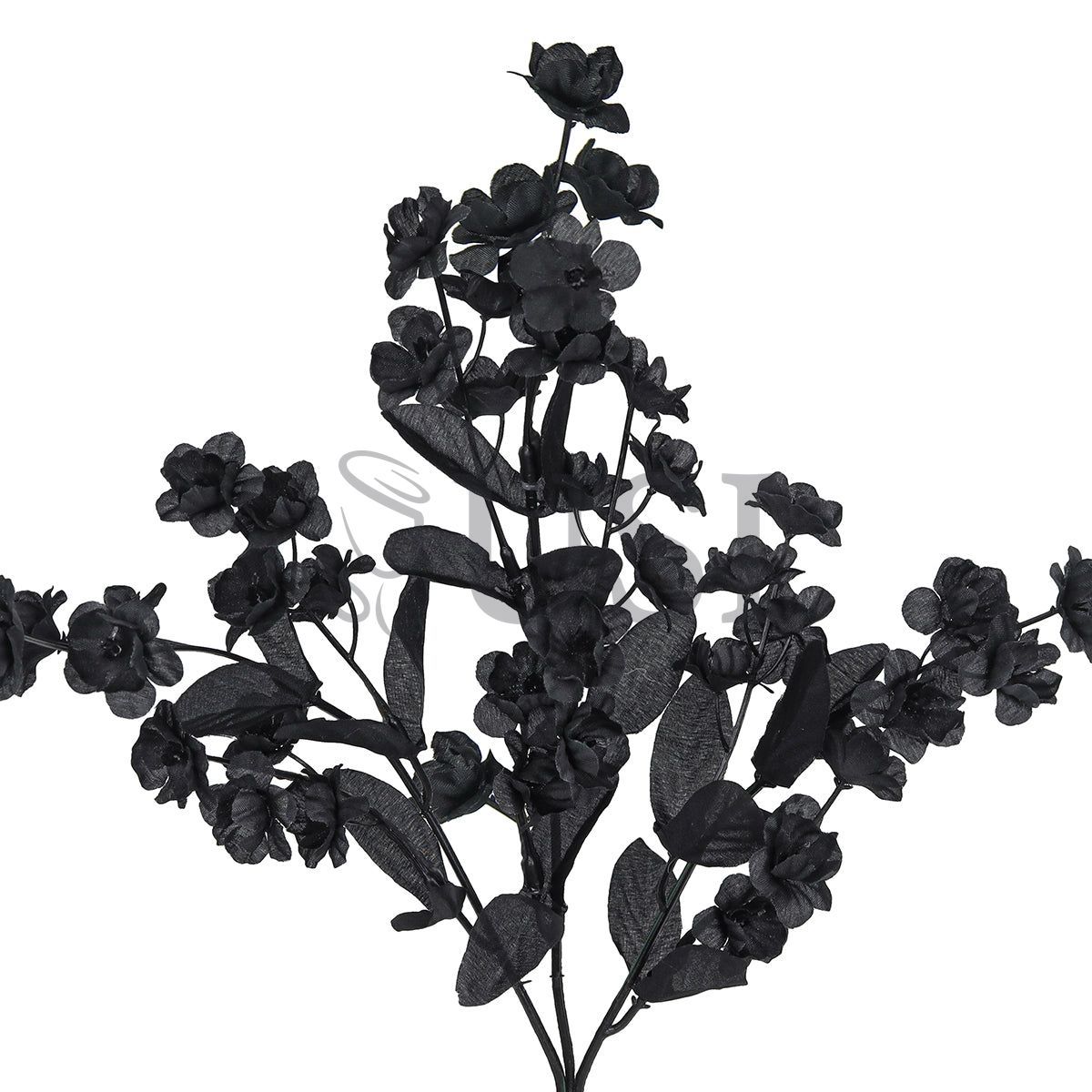 Standard Double Ruffle Baby's Breath Gypsophila Flower Spray, 18in, Black
