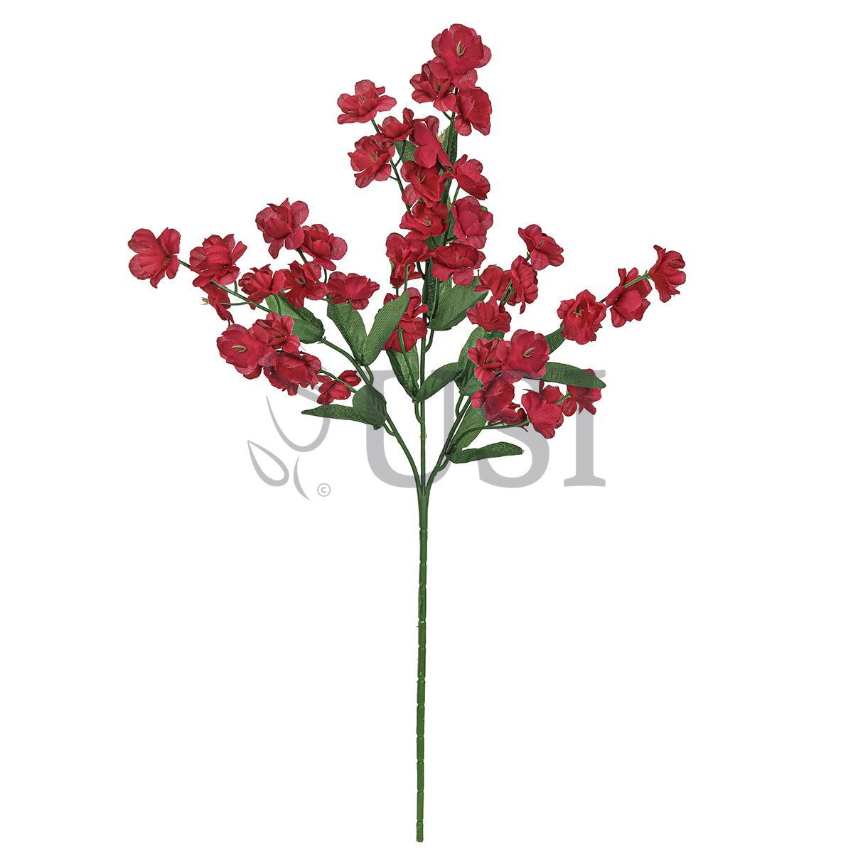 Standard Double Ruffle Baby's Breath Gypsophila Flower Spray, 18in, Burgundy