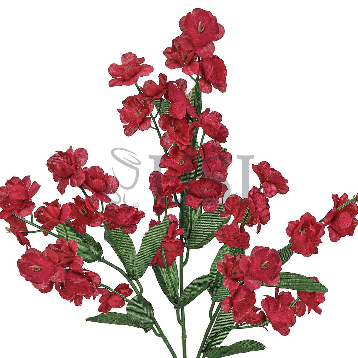 Standard Double Ruffle Baby's Breath Gypsophila Flower Spray, 18in, Burgundy