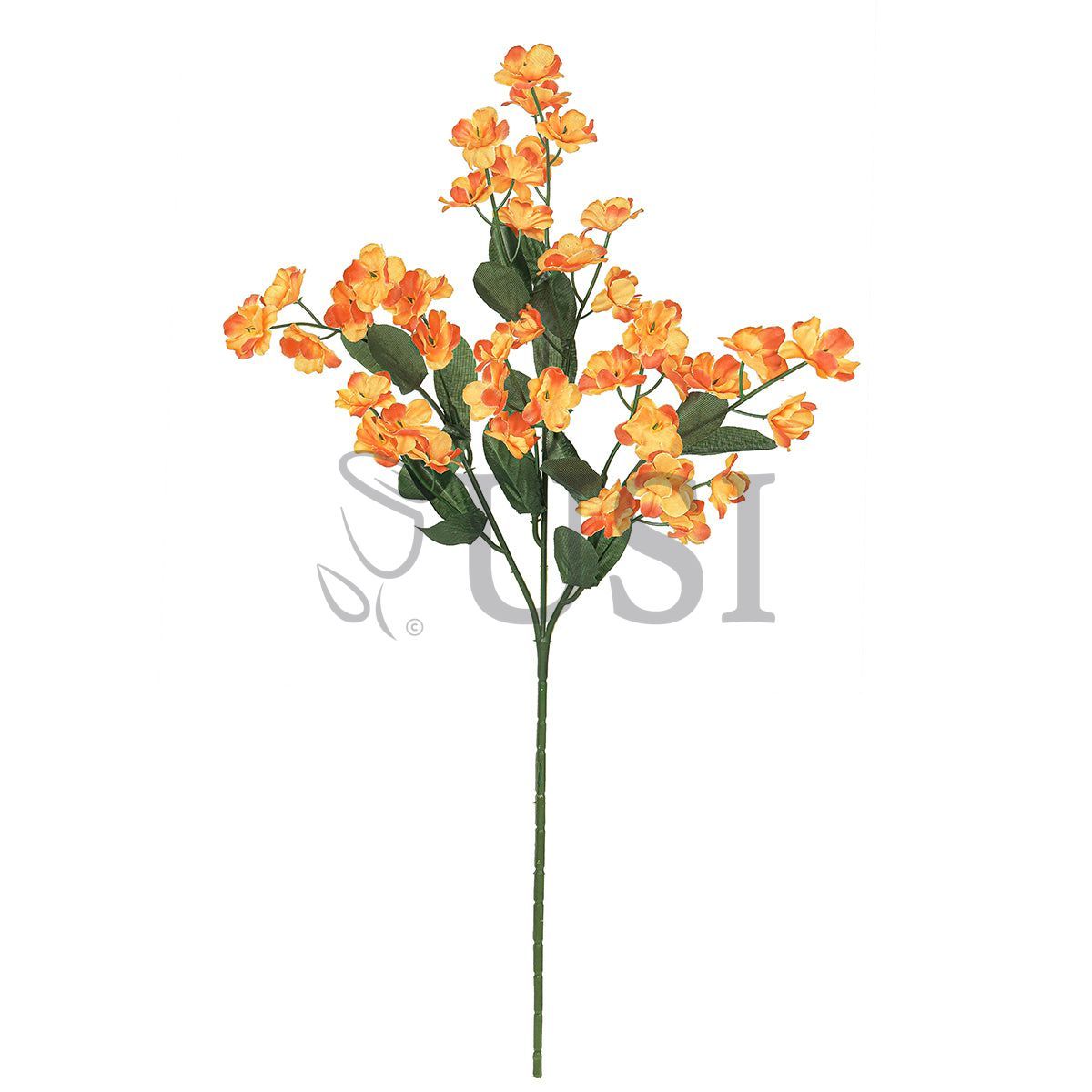 Standard Double Ruffle Baby's Breath Gypsophila Flower Spray, 18in, Orange