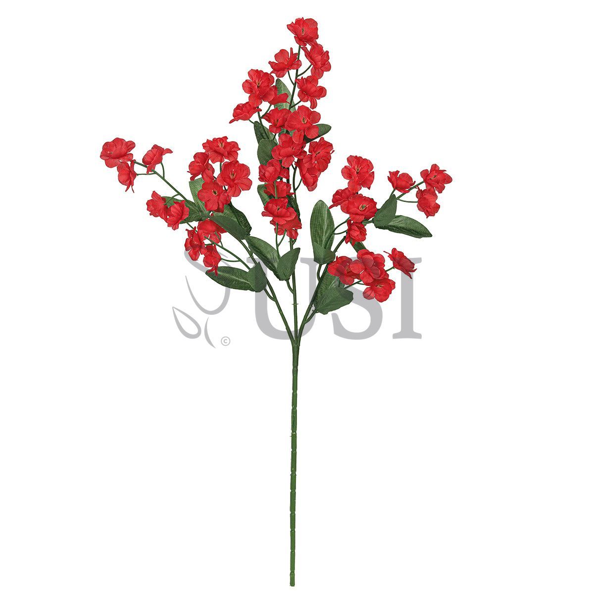Standard Double Ruffle Baby's Breath Gypsophila Flower Spray, 18in, Red