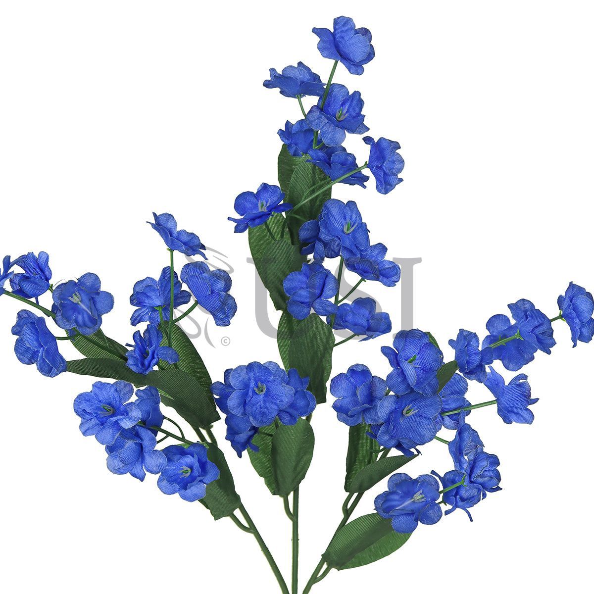 Standard Double Ruffle Baby's Breath Gypsophila Flower Spray, 18in, Royal Blue