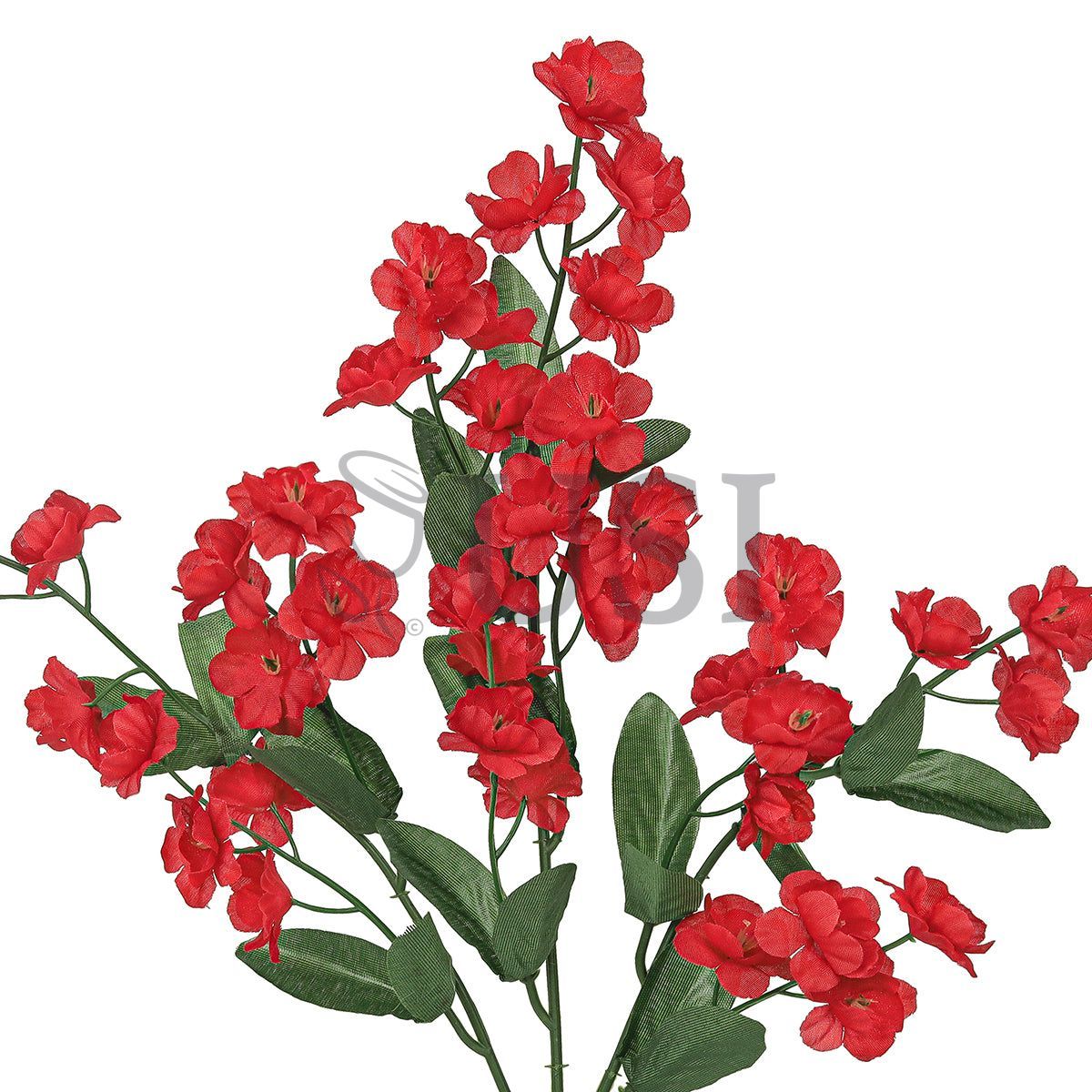 Standard Double Ruffle Baby's Breath Gypsophila Flower Spray, 18in, Red
