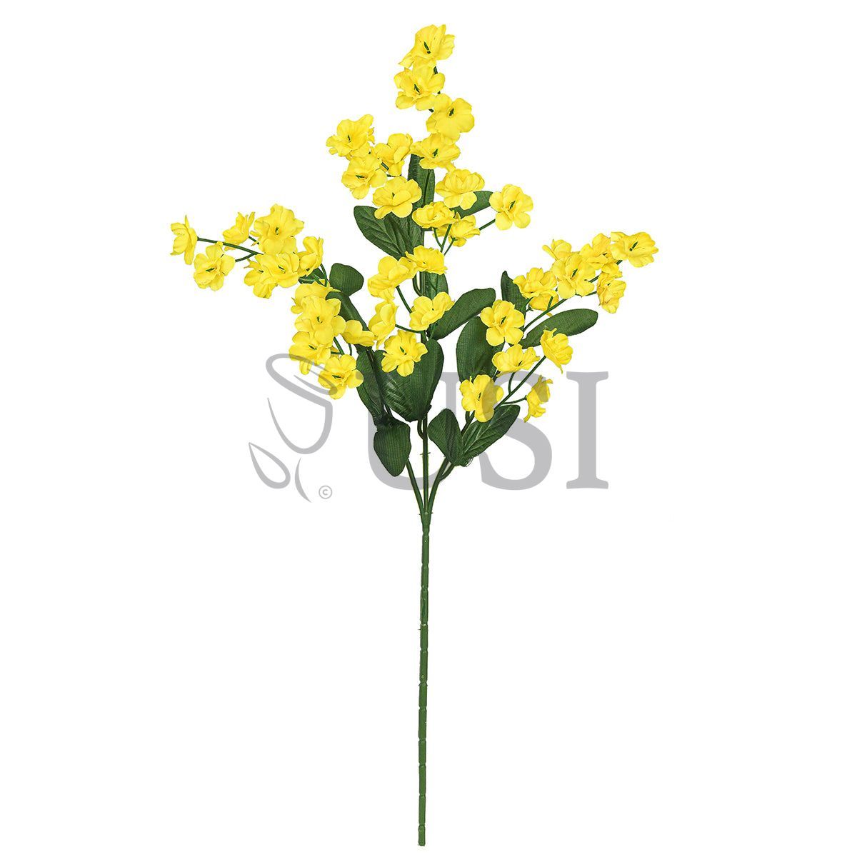 Standard Double Ruffle Baby's Breath Gypsophila Flower Spray, 18in, Yellow