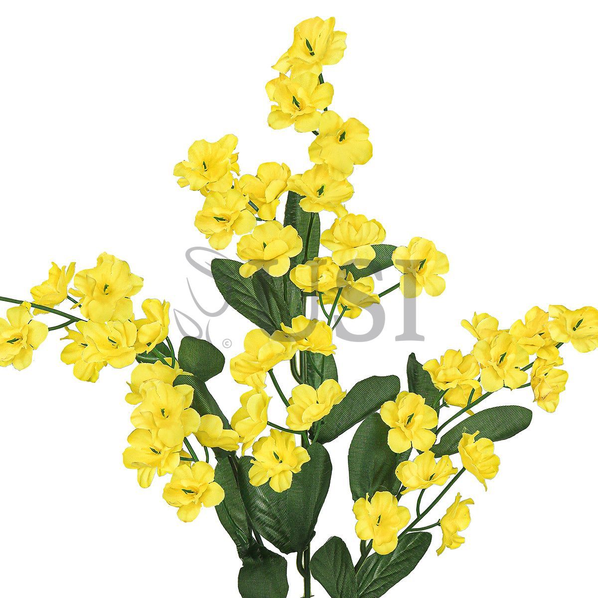 Standard Double Ruffle Baby's Breath Gypsophila Flower Spray, 18in, Yellow