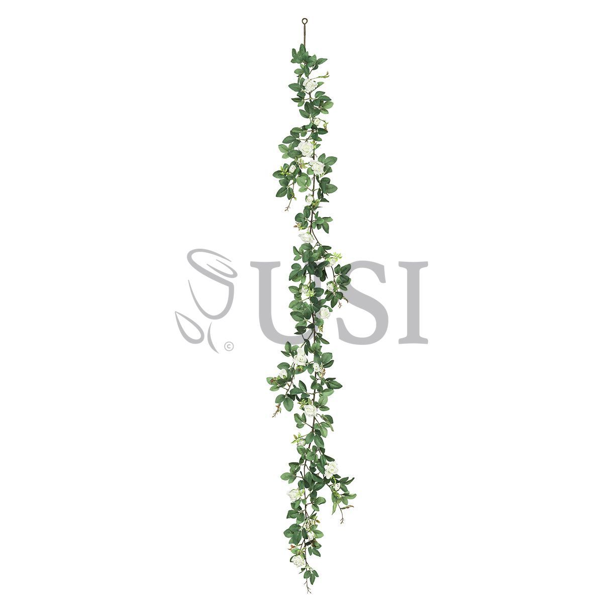 Tea Rose Flower Garland, 6ft, Cream White