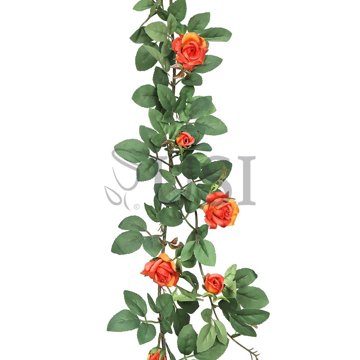 Tea Rose Flower Garland, 6ft, Orange