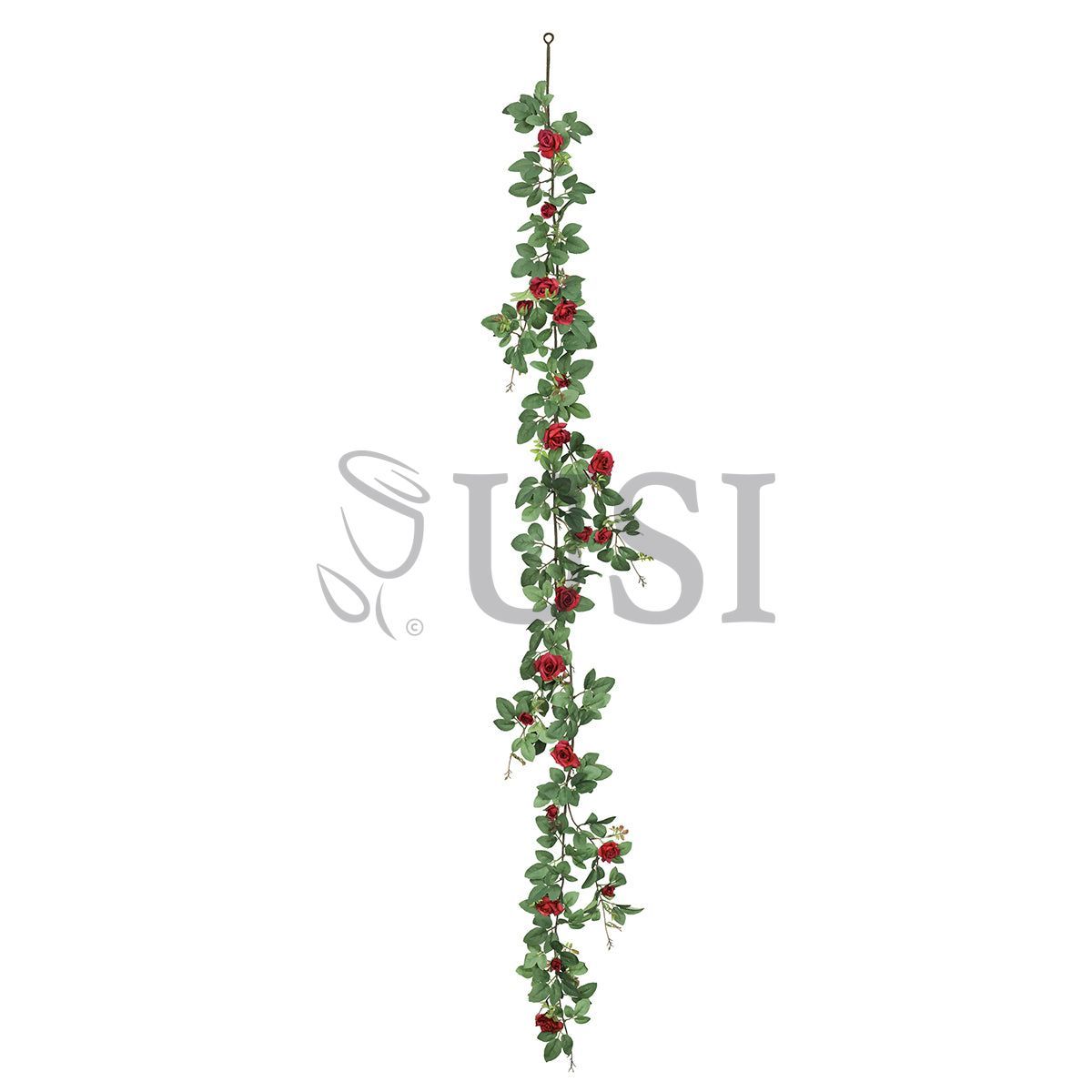 Tea Rose Flower Garland, 6ft, Red