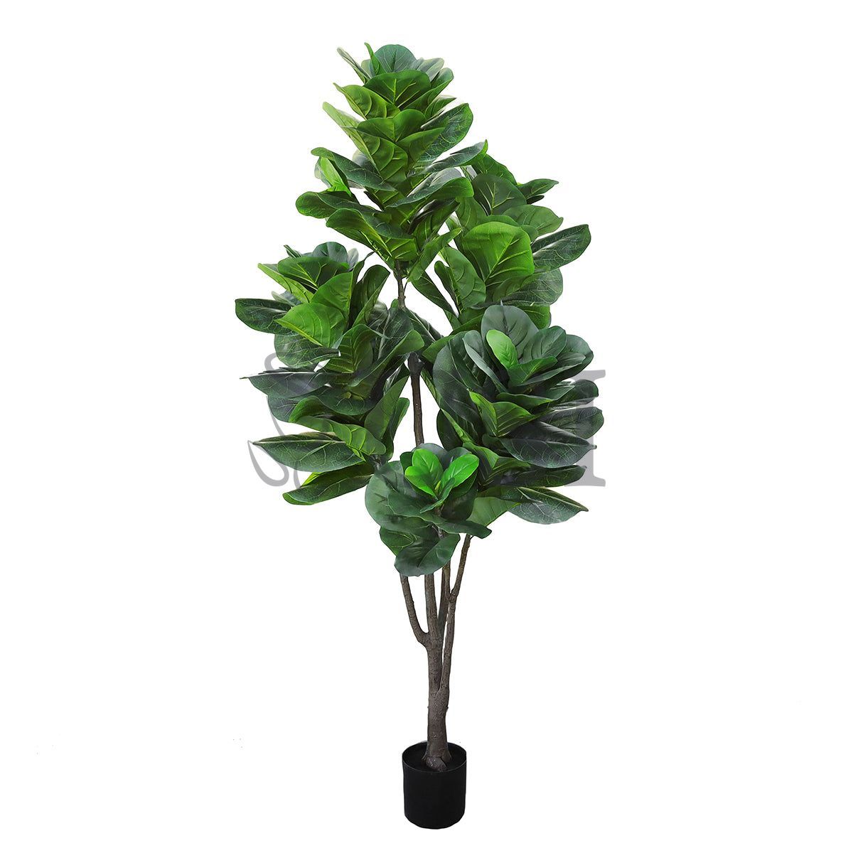 Large Fiddle Leaf Fig Tree Real Touch x6 Potted, 7.5ft, Green