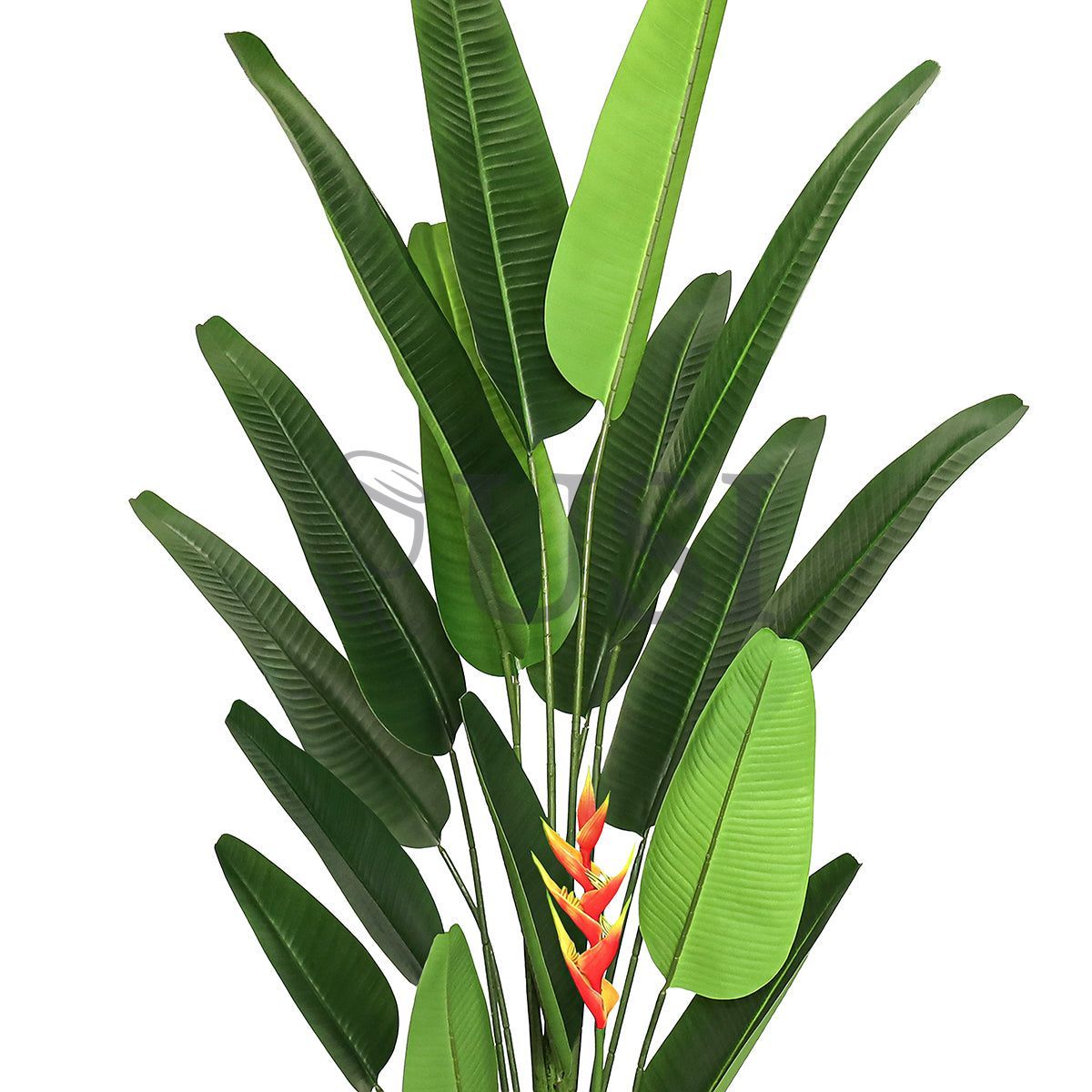 Travelers Palm Tree x16 w Heliconia Real Touch Potted, 7ft, Green Red