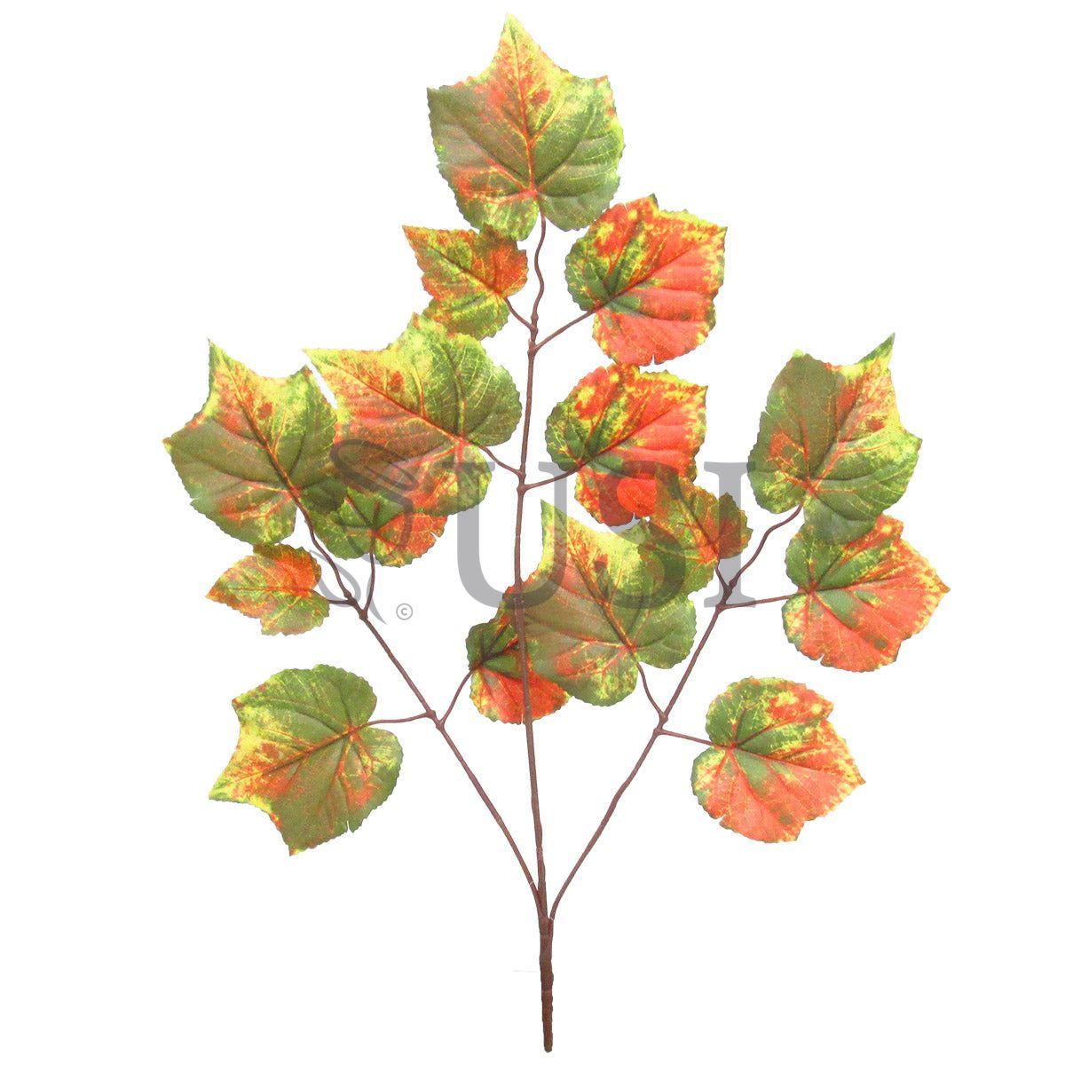 Grape Leaf Spray x 15, 23in, Green Yellow