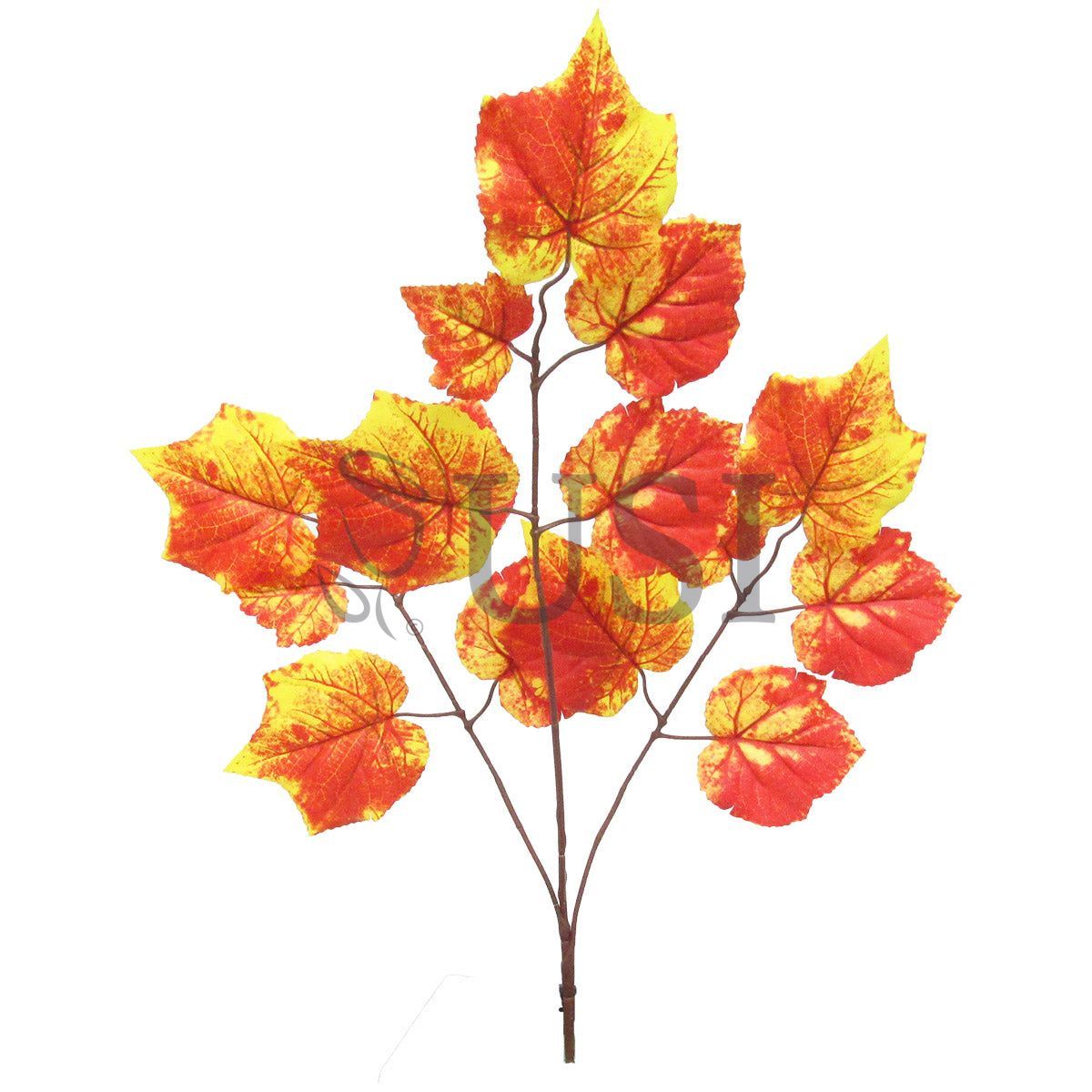 Grape Leaf Spray x 15, 23in, Orange Yellow