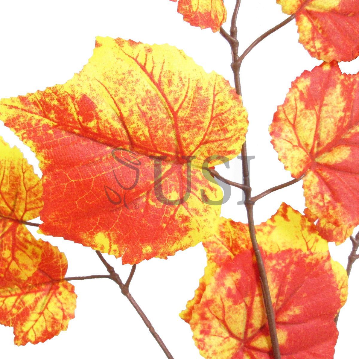Grape Leaf Spray x 15, 23in, Orange Yellow