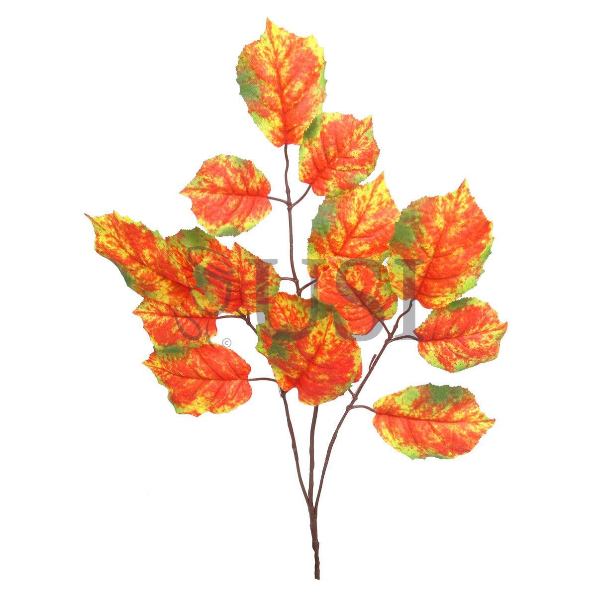 Hazelnut Leaf Spray x 15, 23in, Green Orange