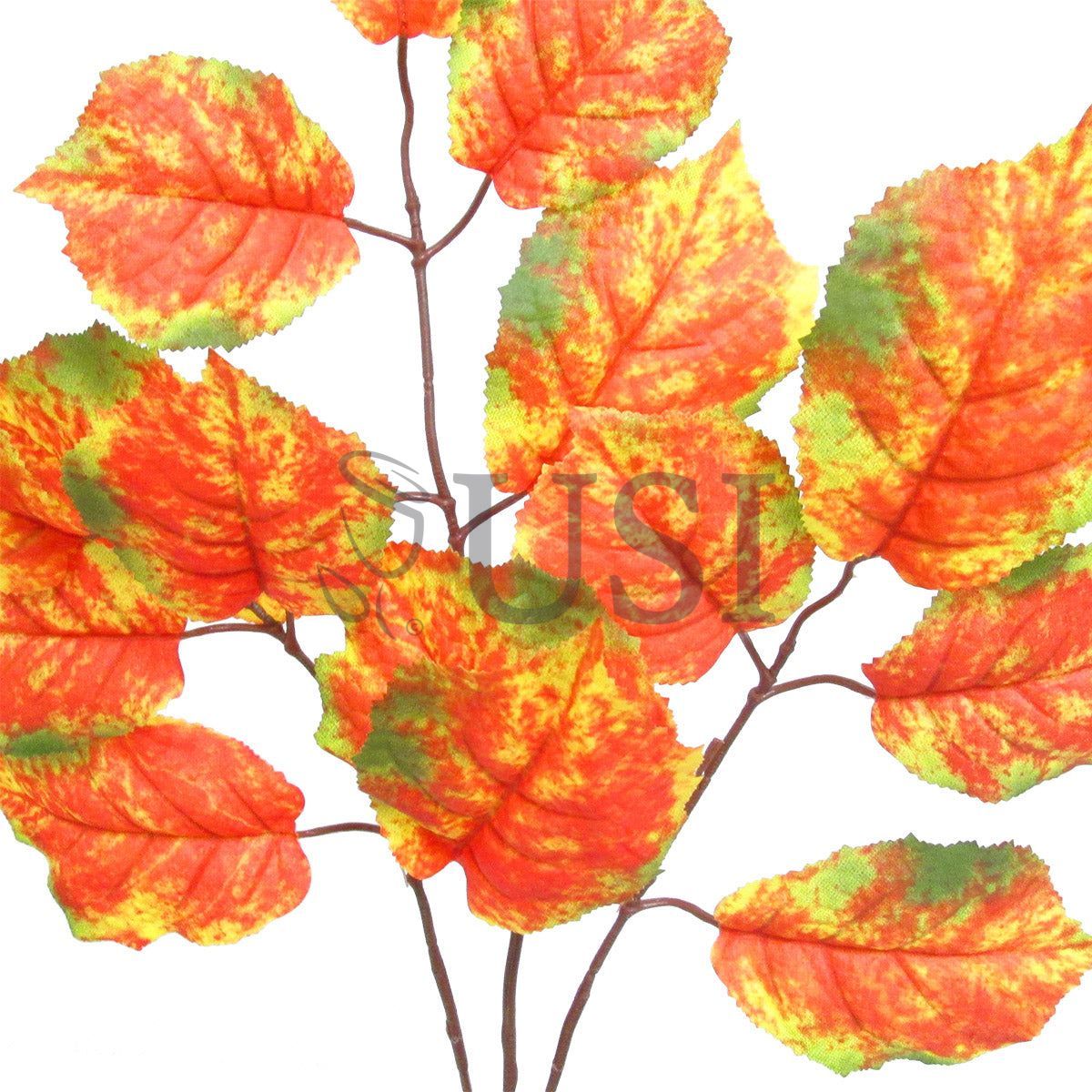 Hazelnut Leaf Spray x 15, 23in, Green Orange