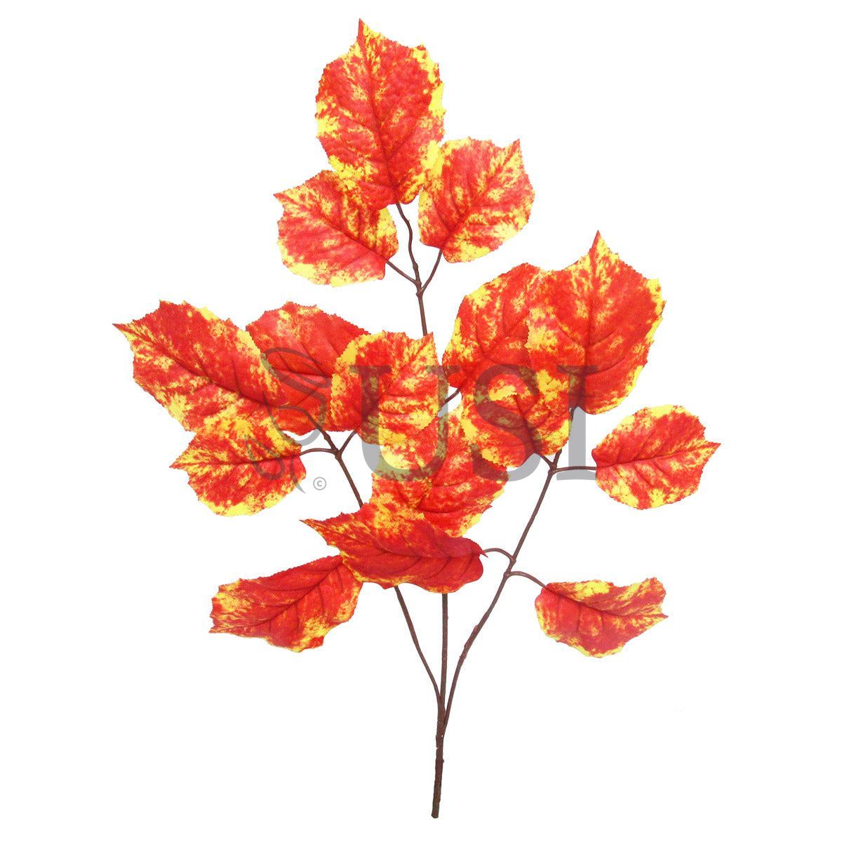 Hazelnut Leaf Spray x 15, 23in, Orange Yellow